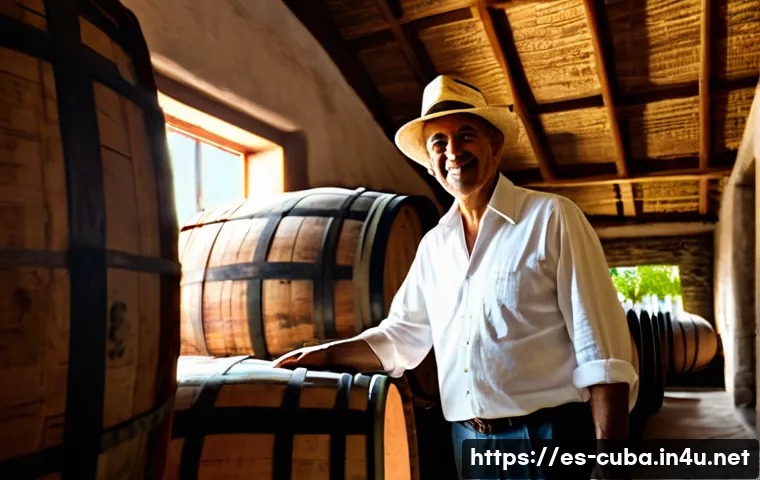 쿠바에서 아바나 클럽 투어 - A traditional Cuban rum distillery interior, showcasing large wooden barrels made of American white ...