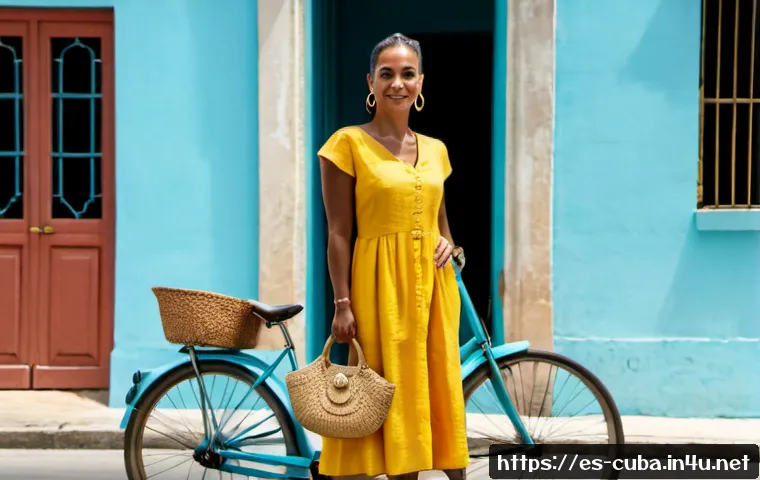 쿠바 여성들의 패션과 스타일 - Photorealistic editorial street-style portrait of an adult Cuban woman in Havana, wearing a vibrant ...